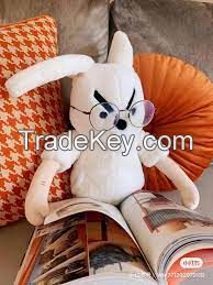 White Stuffed Animals Fearless Bunny Plush Toy