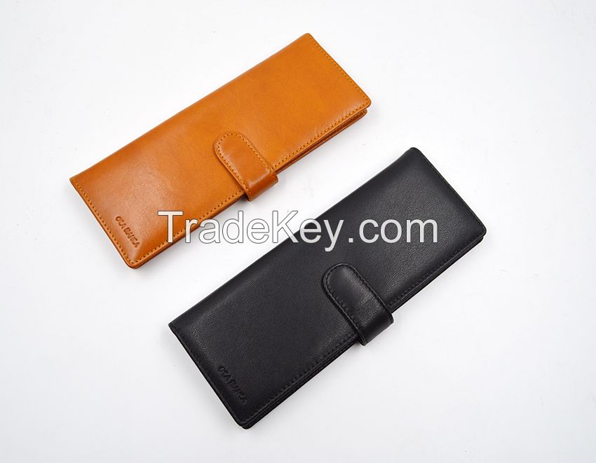 Rfid Genuine Leather Book Card Holder Business Leather Long Card Holder Organizer Holder