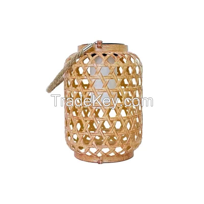 Solar imitation bamboo lanterns outdoor courtyard decorative lights Chinese New Year courtyard portable lawn lights prepared solar lights