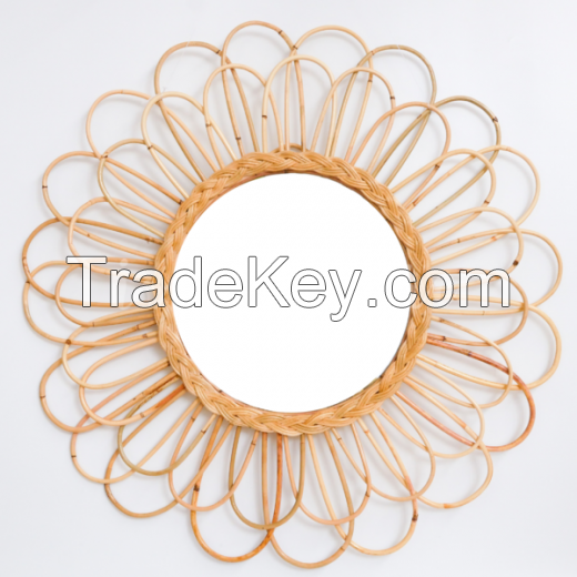 Rattan wall mirror