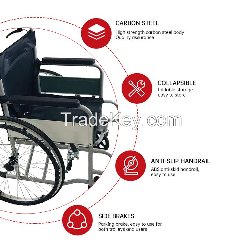 Light Weight Folding Wheel Rehabilitation Therapy Supplies 100 Kg Wheelchairs Prices Manual Wheelchair Disabled