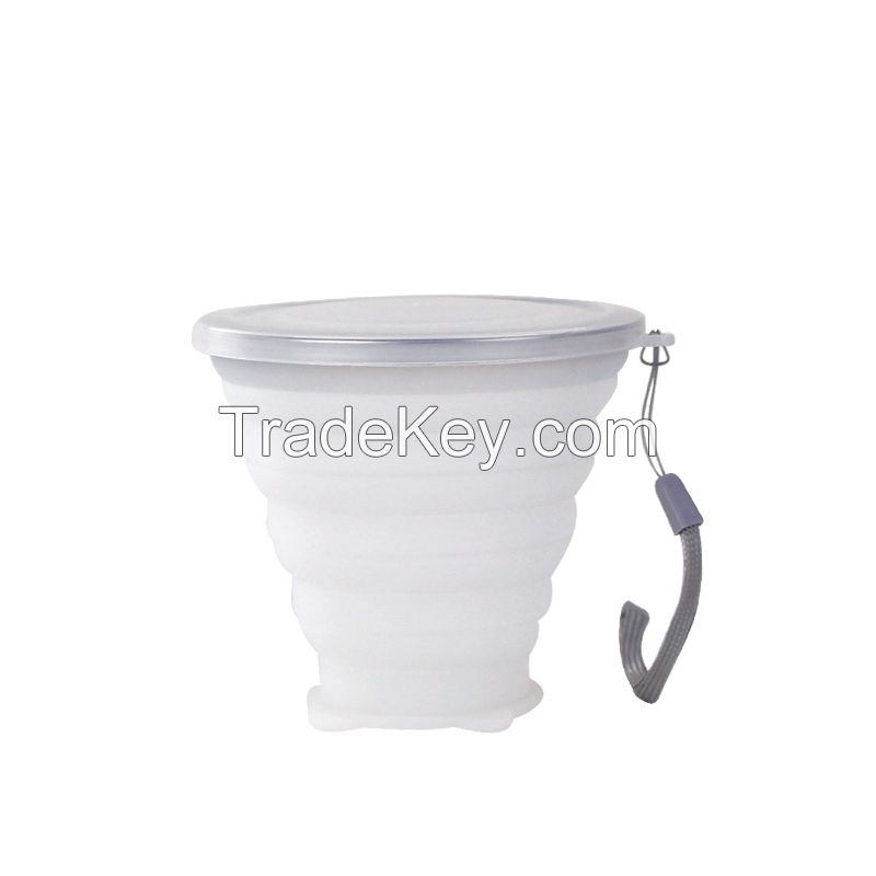 270ml collapsible food grade silicone coffee mug foldable water cup wholesale customized logo color