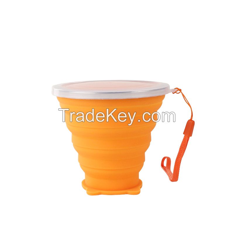 270ml collapsible food grade silicone coffee mug foldable water cup wholesale customized logo color