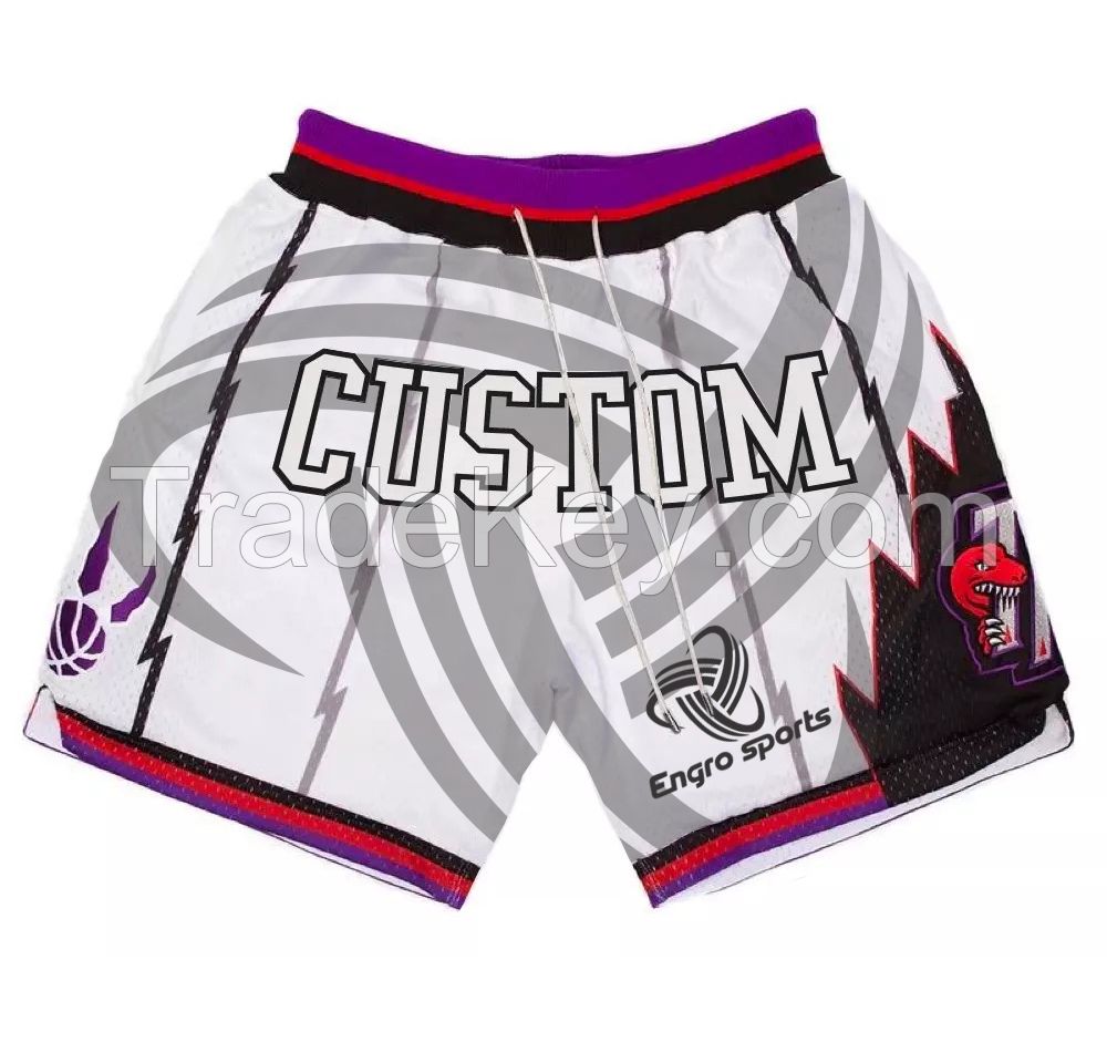 Custom your own design basketball shorts sublimation embroidery tackle twill basketball shorts