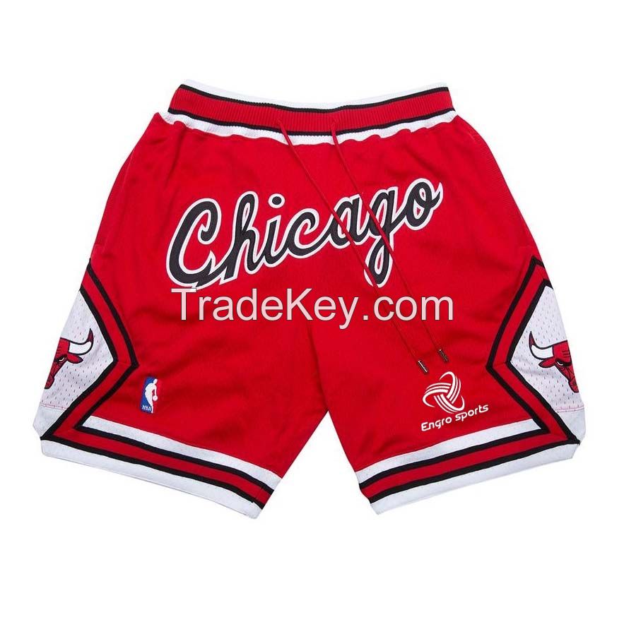 sublimation embroidery tackle twill basketball shorts