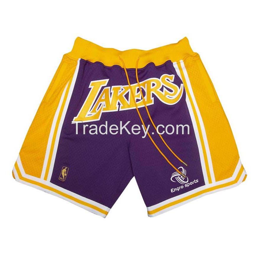 sublimation embroidery tackle twill basketball shorts