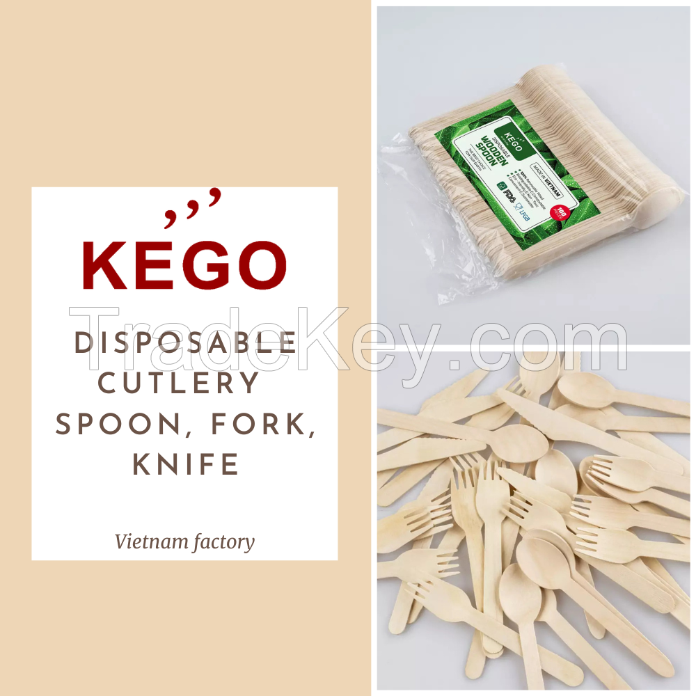 High Quality And Competitive Price Wholesale Wooden Cutlery from Vietnam Kego For Party