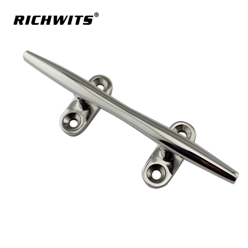 Marine hardware high polished wire rope cleat Stainless 316 boat accessories Open Base boat Cleats