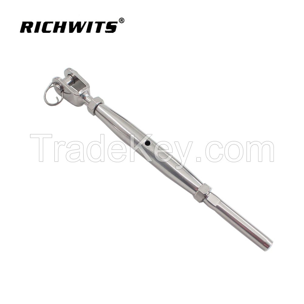 Stainless Steel Wire cable railing closed body Jaw fork pipe turnbuckle swage