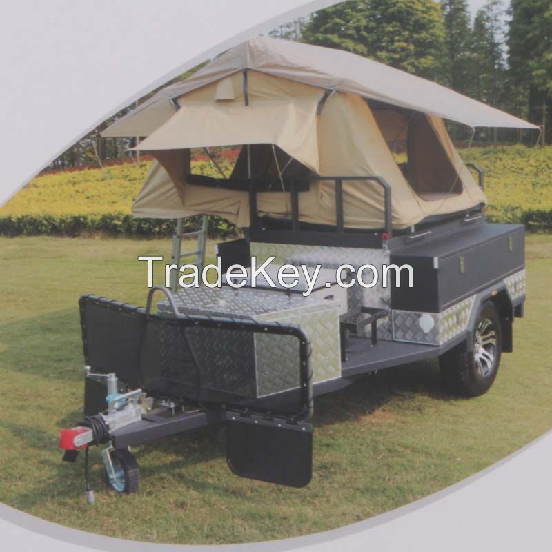 Travel Trailer , Camper Trailer with Roof Top Tent