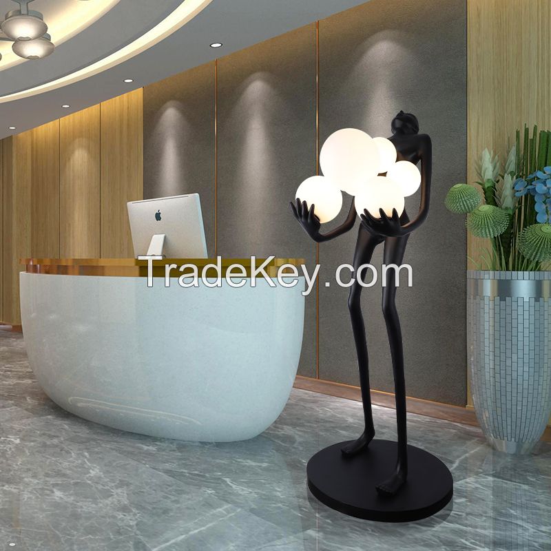 Hotel Living Room Nordic Corner Resin Sculpture Floor Light Modern Minimalist Designer Art Decoration Standing Led Floor Lamp