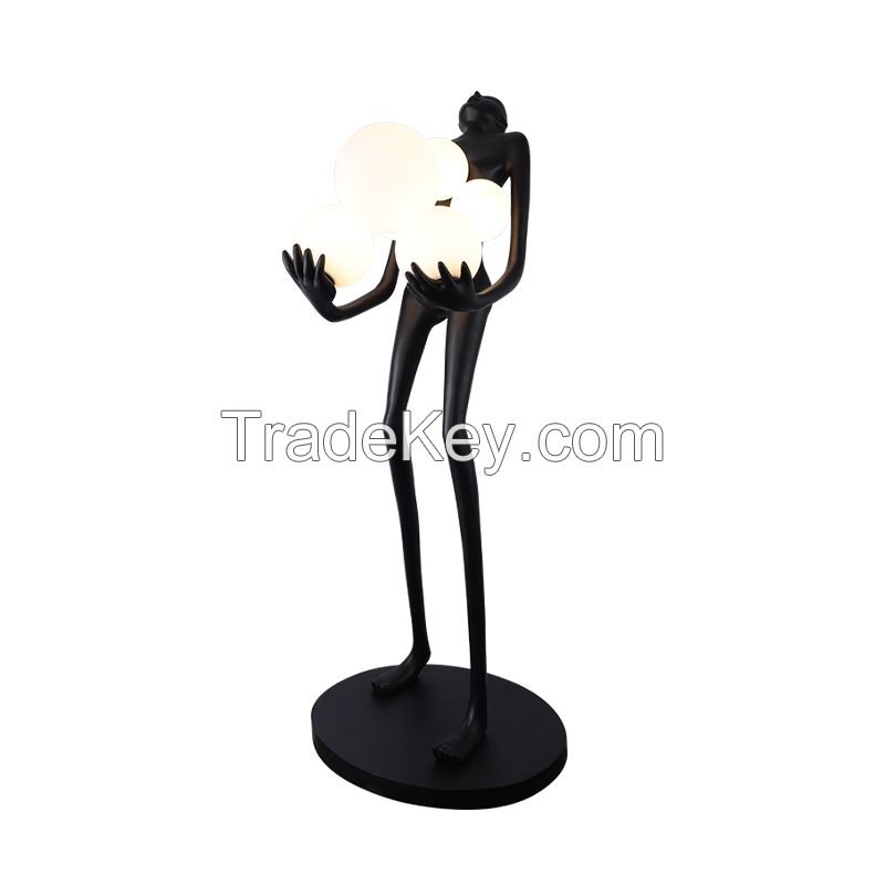 Hotel Living Room Nordic Corner Resin Sculpture Floor Light Modern Minimalist Designer Art Decoration Standing Led Floor Lamp