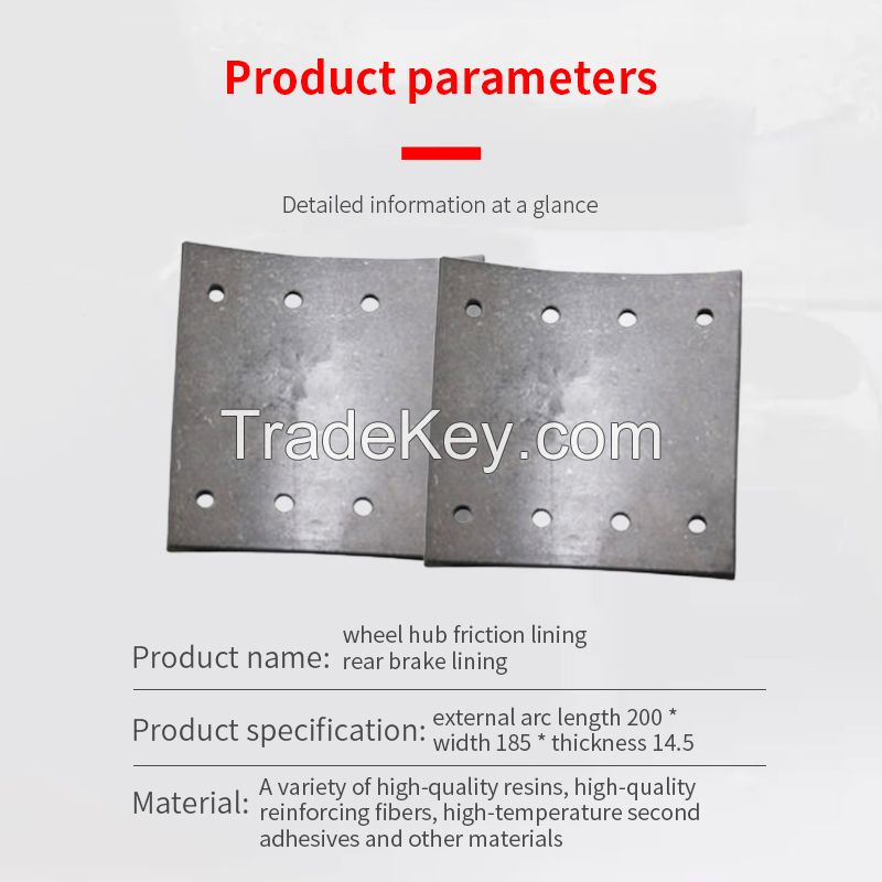 The wheel hub/rear brake pad has high temperature resistance and low wear.Ordering products can be contacted by mail.