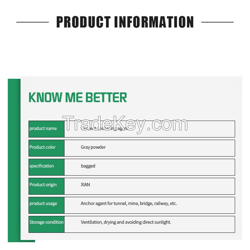 Concrete cement anchor rod anchoring agent Cement roll for high-speed high-speed railway mine tunnels TC-MGJ anchoring agent (liquid customization)