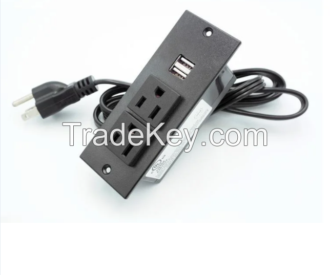 Power Strip Surge Protector Socket, dual Outlets and 2 USB Ports, Overload Protection