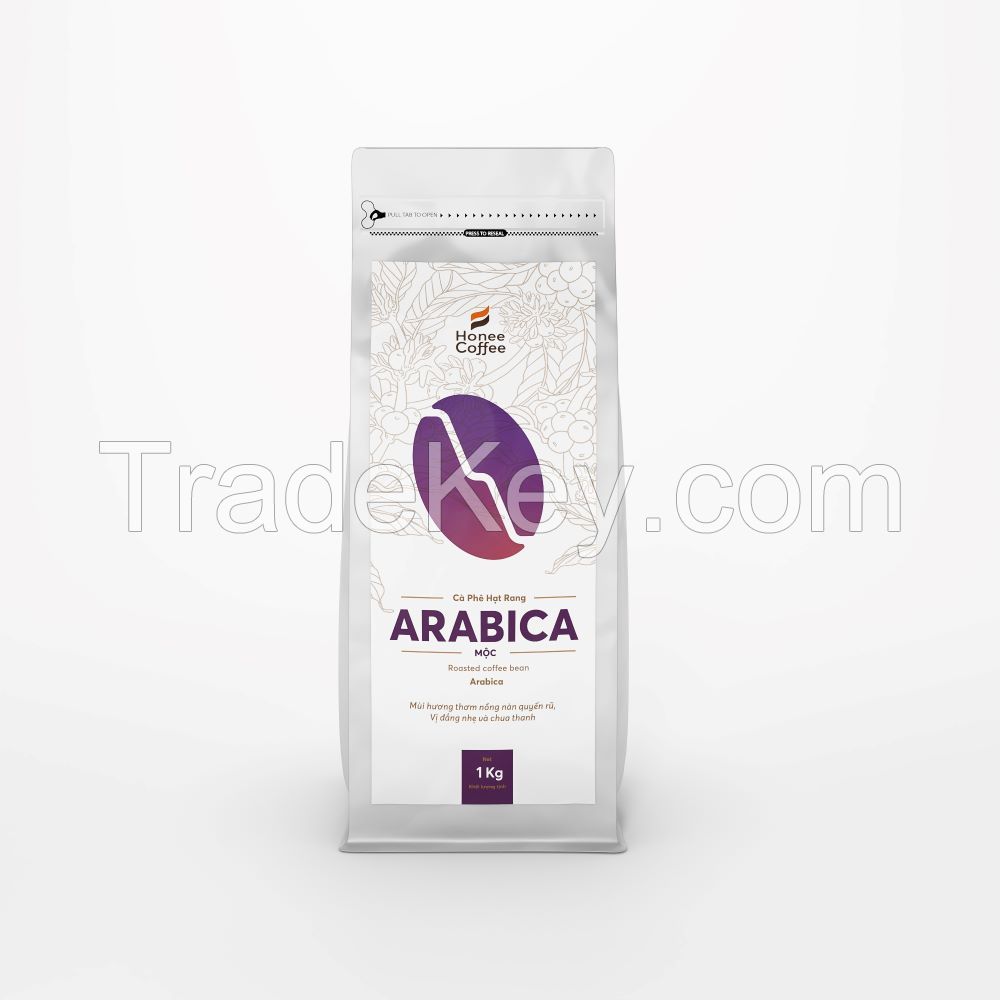 Roasted Arabica coffee beans screen 18, medium roast, washed