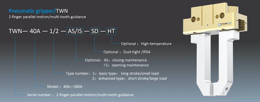 2 Jaw Parallel Gripper, Multi-tooth Guidance TWN series