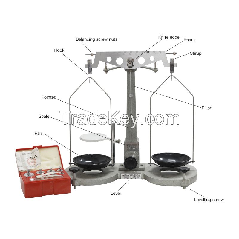 Mechanical Balance Scale Double Pan Balance Scale Balance Tray Table Scale for Laboratory School Physics Teaching Supplies (500g)