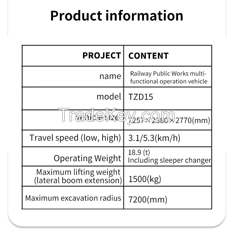 Mail contact for ordering goods.Railway public works multifunctional operation vehicle TZD15 carry.