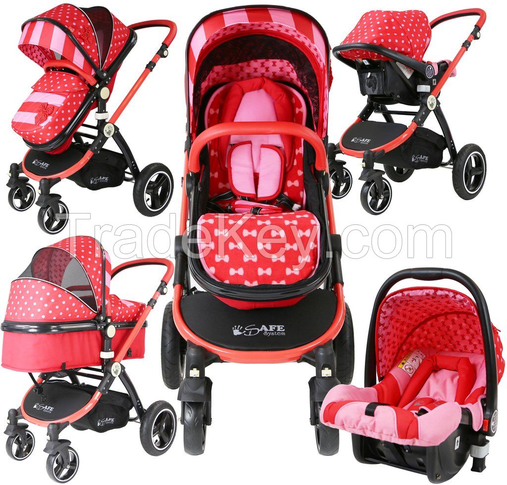 Bolina Dropshipping New Design Luxury Baby Carriages Buggies Folding Trolley Stroller baby 3 in 1 For New Born Travel System