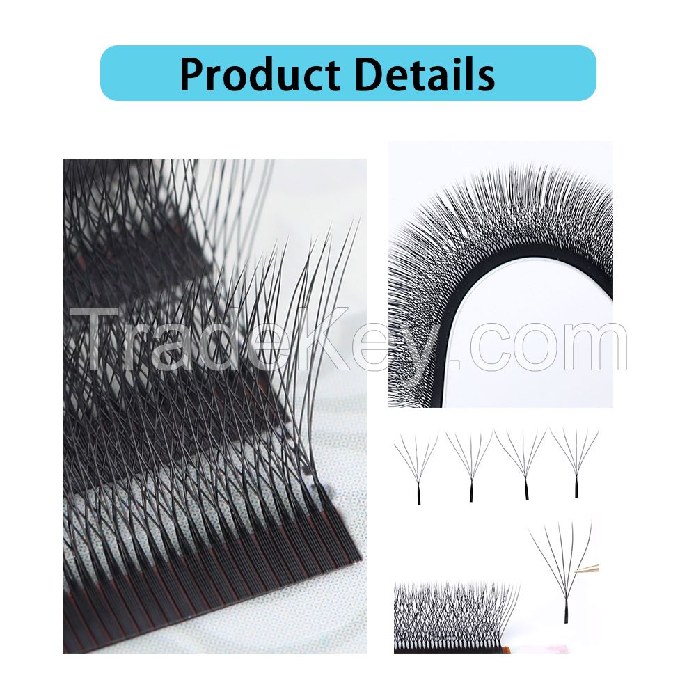 0.07mm 5D Clover Lashes Crisscross Eyelash Extensions 5D Shape 8-15mm Weave Lash Extension