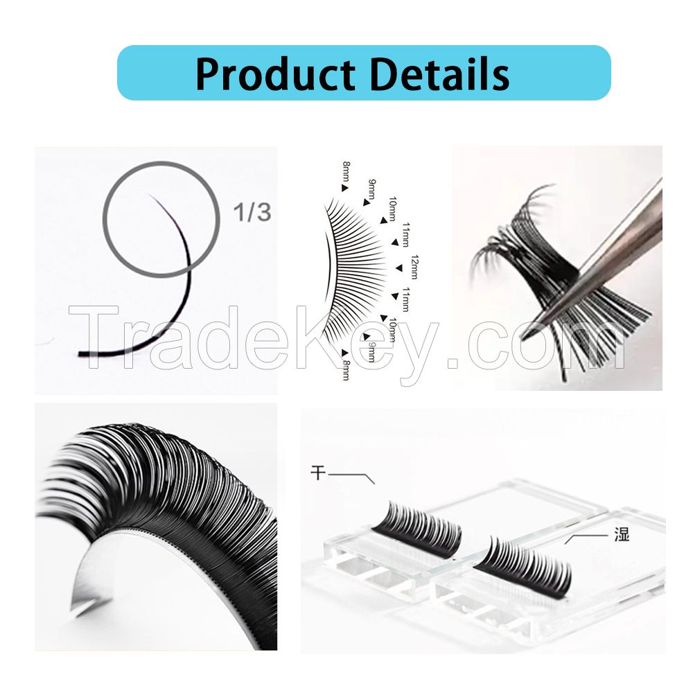 Custom Packaging Classic Eyelash C/CC/D/DD/B/J/L/LC/L/M  Curl Individual Lash Extensions Korean Silk Lash Trays Export Viet Nam