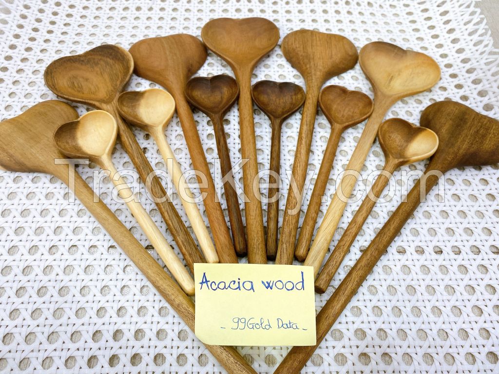 Hand-crafted Kitchenware Item Wooden Fork Wooden Spoons For Cooking In Variety Shapes Natural Red Wood Color