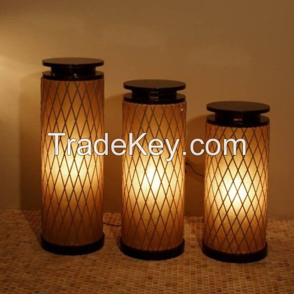 Unique Rattan Bamboo Lamp Shape Organic Bamboo Wicker Weaving Standing Chandelier Pendant Lighting For New Year Decoration