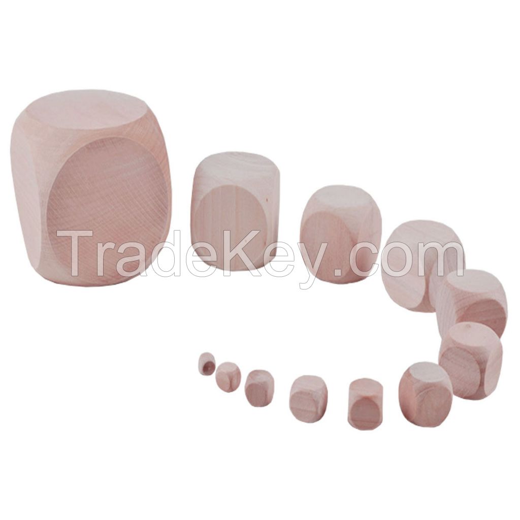 Manufacturers customize various 12-90mm dice game props, wooden dice, six sided educational toys