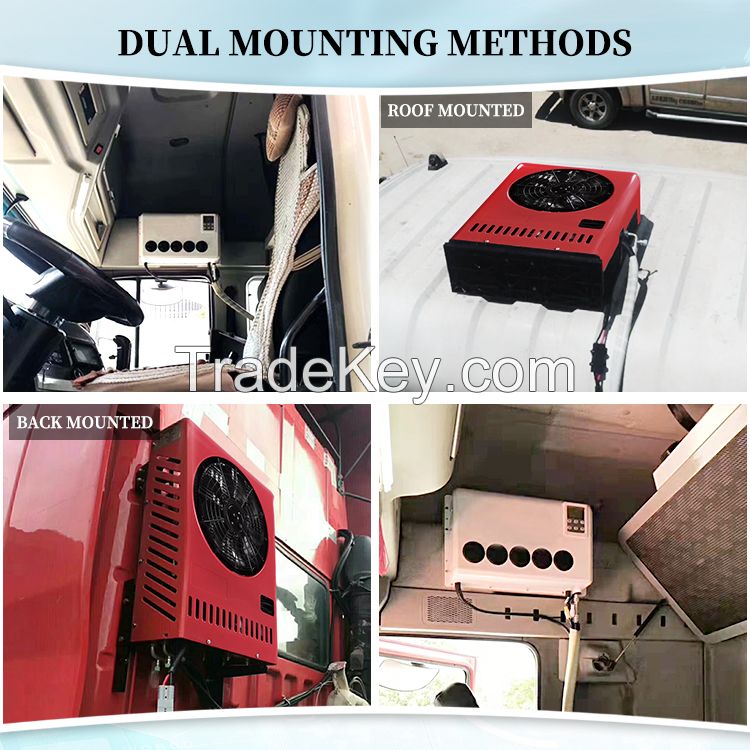 12v/24v small cab air cooling battery driven dc air conditioning systems 12 volt/24 volt parking air conditioner for truck/crane