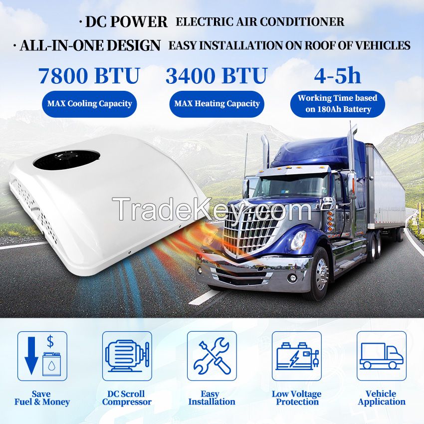 12/24 volt heater and air conditioner 12v/24v dc air conditioning systems parking air condition electric ac for truck/car/rv