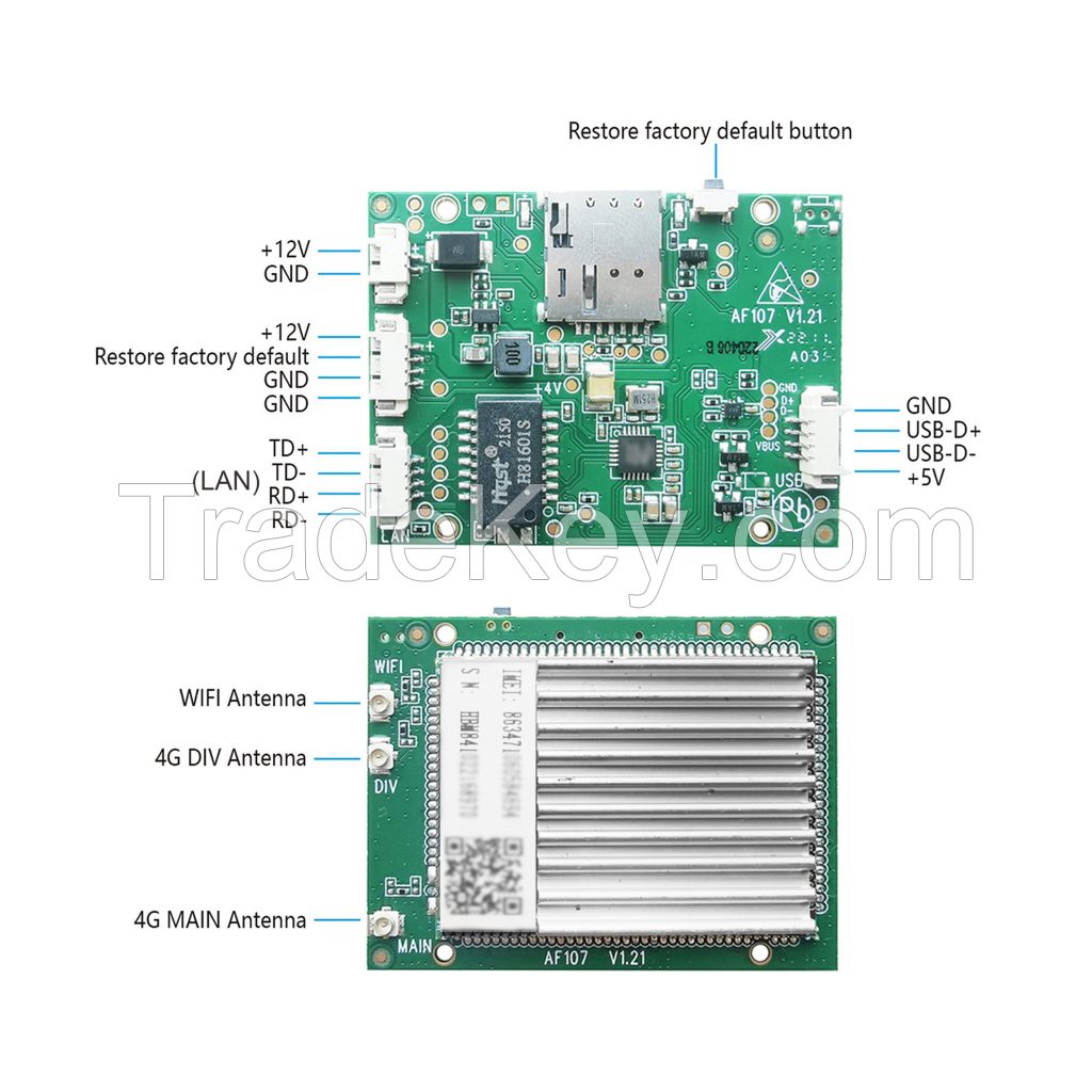 AF107 4G LTE Modem with LAN Ethernet Port 4G Module with 2.4G WIFI 150Mbps Mini SIM Router Board