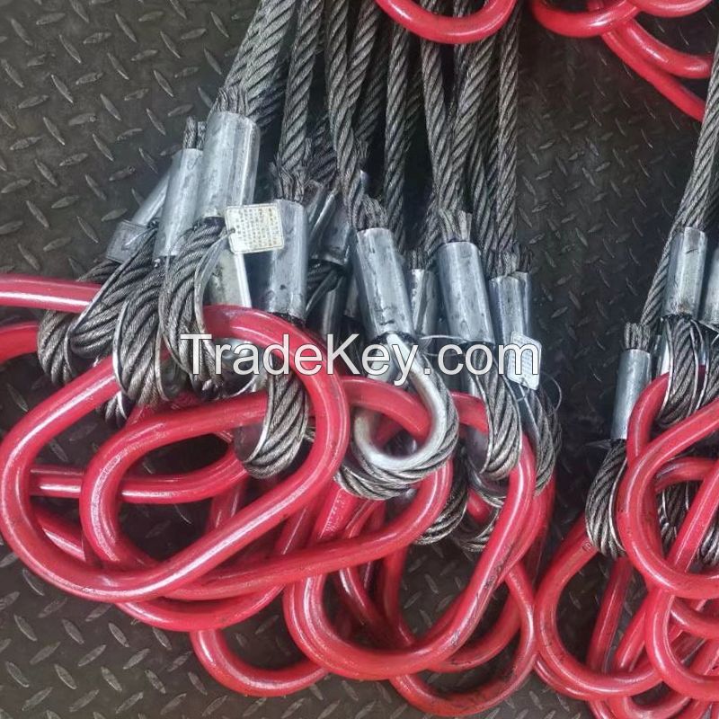 Sanlonghengli-Galvanized Lifting sling Double Legs Steel Wire Rope Cabel Sling/Customized/Contact customer service before placing an order