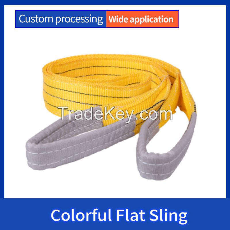 Sanlonghengli-Heavy flat crane lifting with colored polyester flexible sling 5-ton 6-meter industrial flat lifting belt Flat Lifting belt Color/Customized/Contact customer service before placing an order