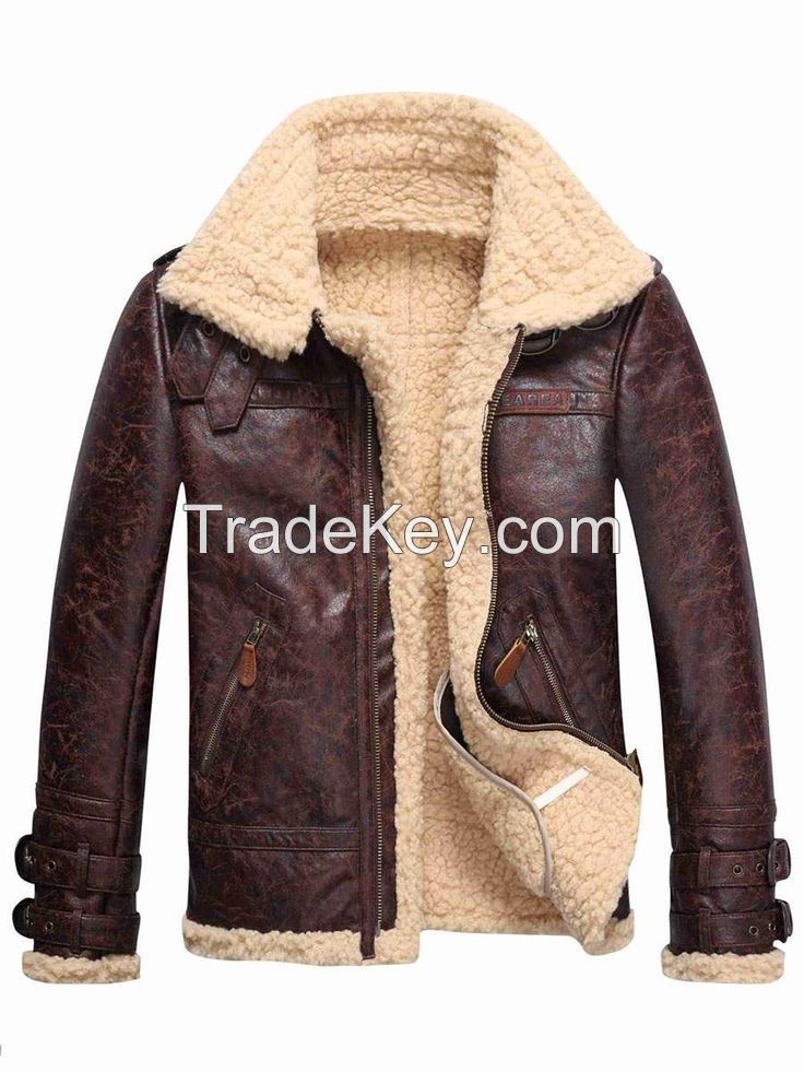 Wool lining Leather Jacket