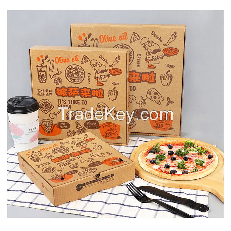 Corrugated pizza box Sizes and patterns can be customised