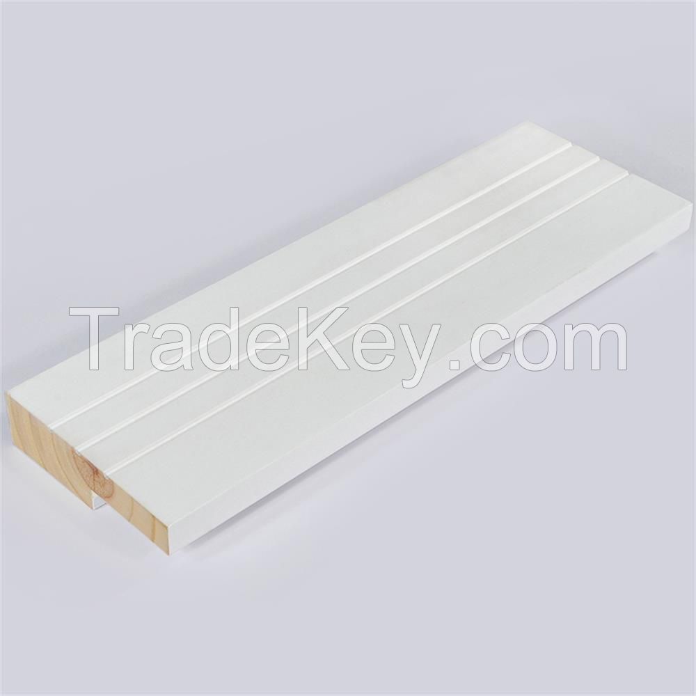 White gesso coating 4 sides and water-based primer for 3 side FJEG radiata Pine Door jamb