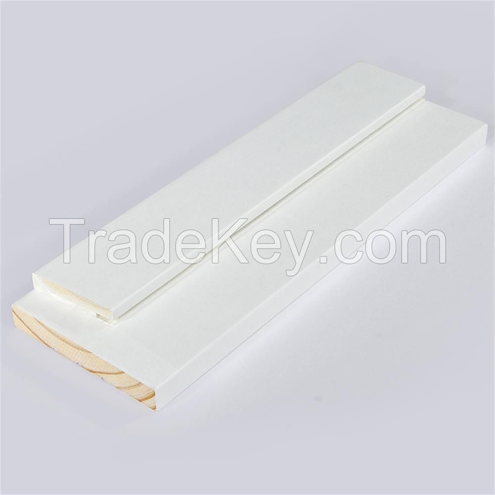 White gesso coating 4 sides and water-based primer for 3 side FJEG radiata Pine Door jamb