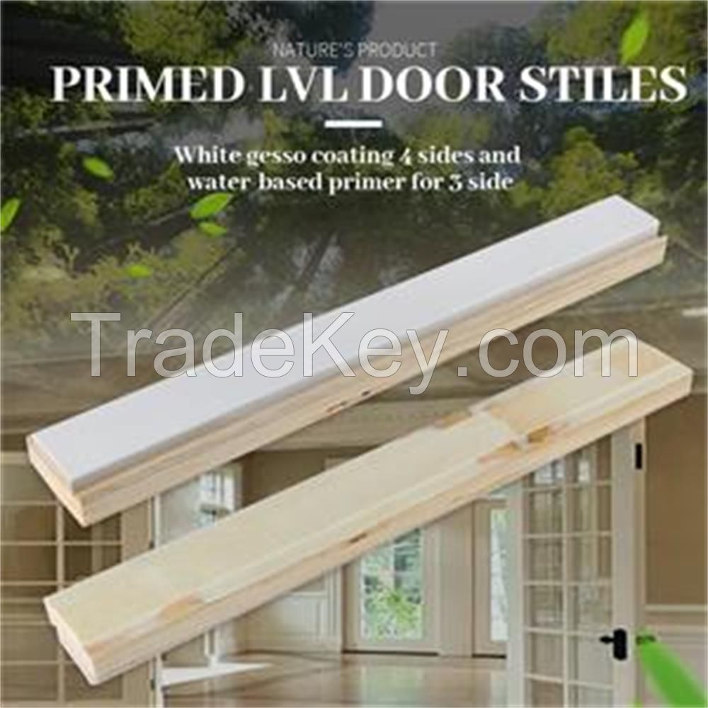 White gesso coating 4 sides and water-based primer for 3 side FJEG LVL door stile