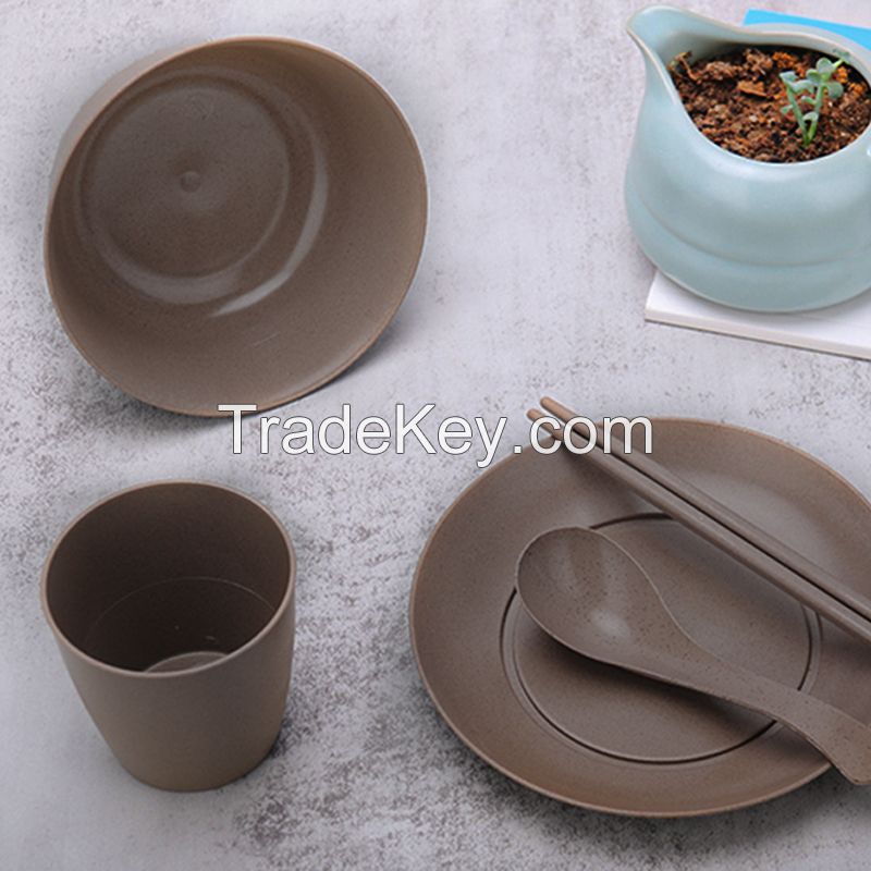 Disposable rice hull tableware for 10 people.Ordering products can be contacted by mail.