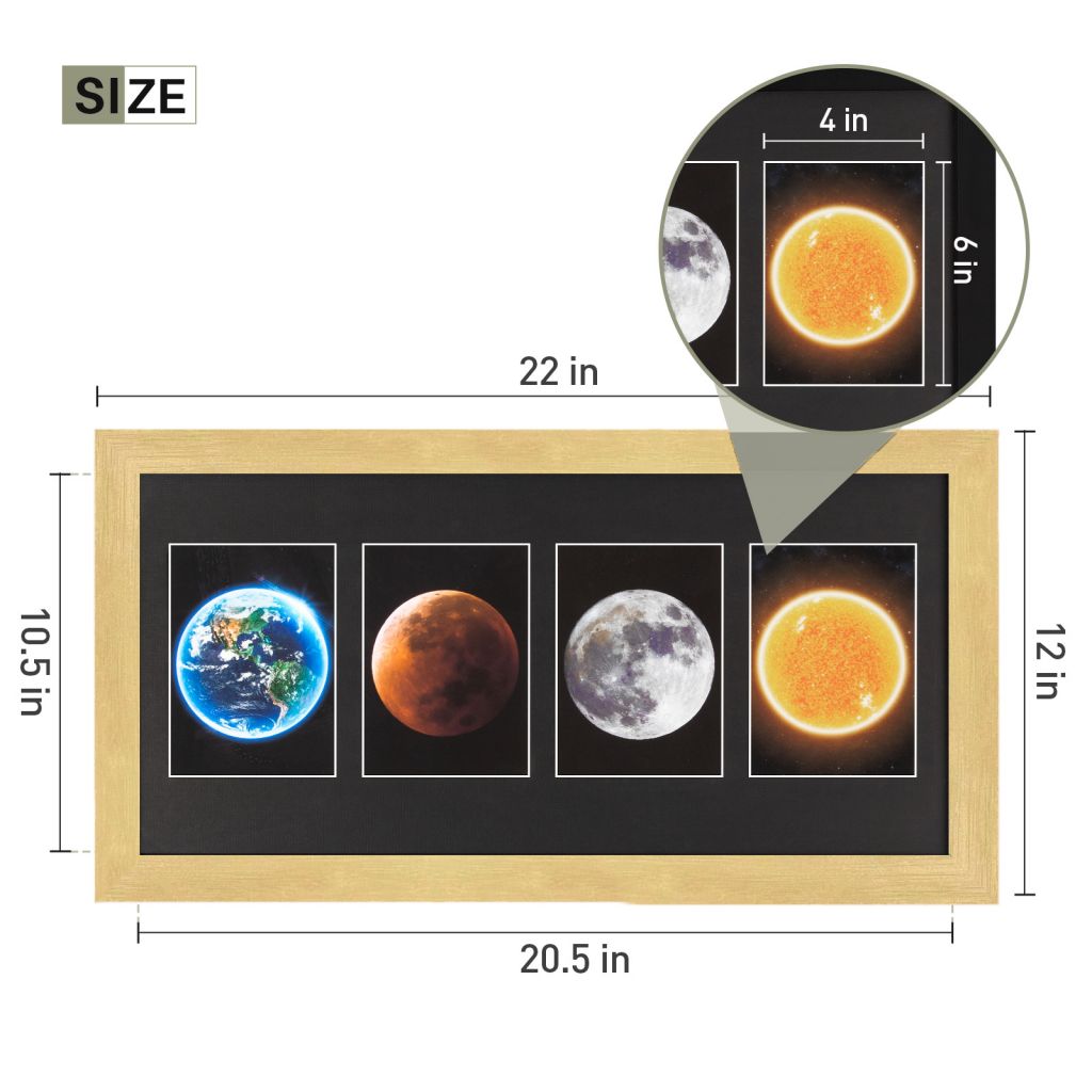 non-reflective glass protective grade picture frame (four-square grid