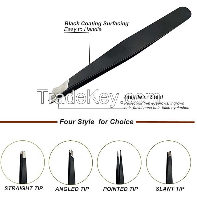 Eyebrow Hair Remover Trimmer Private Label Slant Tip Stainless Steel Eyebrow Tweezers