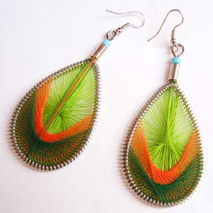 three colour thread earring (WME1)