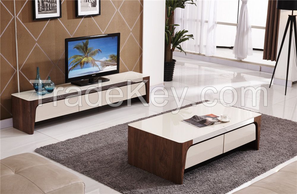 Living room furniture glass coffee table