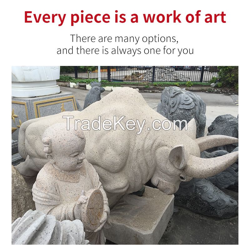 Granite bullfighting stone sculpture (can be customized)