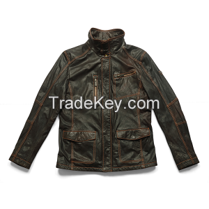 Men's Cowhide Leather Parka