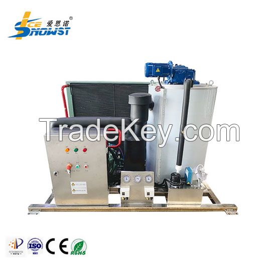 CE 2.5ton Marine Flake Ice Machine Commercial Flake Ice Maker 380v 50hz 3p