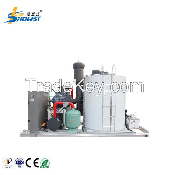 25Ton Concrete Cooling Freshwater Flake Ice Machine With Bin