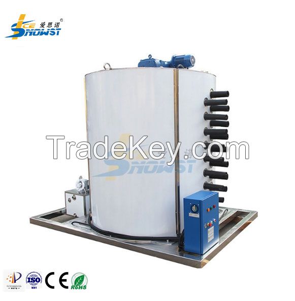 25 Ton SS304 Stainless Steel Flake Ice Evaporator Scale Ice Machine For Slaughtering Processing