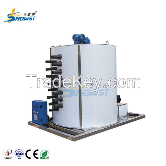 25 Ton SS304 Stainless Steel Flake Ice Evaporator Scale Ice Machine For Slaughtering Processing